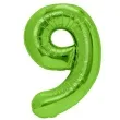 balon foliowy cyfra 9 zielone jabluszko partypal 39 dgt