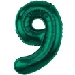 balon foliowy cyfra 9 zielony butelkowy godan 33 dgt