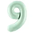 balon foliowy cyfra 9 zielony partydeco 34 dgt