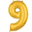 balon foliowy cyfra 9 zloty amscan 26 dgt