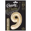 balon foliowy cyfra 9 zloty jasny godan 33 dgt