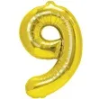 balon foliowy cyfra 9 zloty partypal 16 dgt