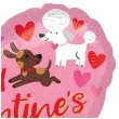 balon foliowy czerwone serce dekoracja na walentynki happy valentines day pieski 18 cali