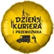 balon foliowy dzien kuriera i przewoznika czarno zloty 18 rnd