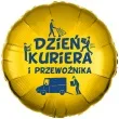 balon foliowy dzien kuriera i przewoznika niebiesko zloty 18 rnd