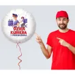 balon foliowy dzien kuriera i przewoznika w parze bialy 18 rnd