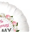 balon foliowy dzien matki dla najlepszej mamy bialy 18 rnd