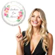 balon foliowy dzien matki kwiaty kocham cie mamo bialy 18 rnd