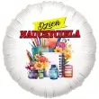 balon foliowy dzien nauczyciela kwiaty bialy 18 rnd