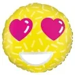 balon foliowy emotikon love zolty partydeco 18 rnd