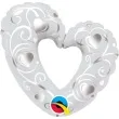 balon foliowy filigranowe serca perlowo bialy qualatex 14 shp