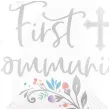 balon foliowy first communion dekoracja na komunie swieta bialy 18 rnd