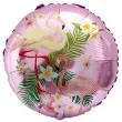 balon foliowy flamingi w kwiatach rozowy jasny oem 18 rnd