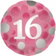 balon foliowy glossy 16 urodziny rozowy folat 18 rnd