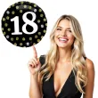 balon foliowy glossy 18 urodziny czarny folat 17 rnd