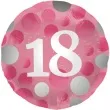 balon foliowy glossy 18 urodziny rozowy folat 17 rnd