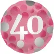 balon foliowy glossy 40 urodziny rozowy folat 17 rnd