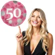 balon foliowy glossy 50 urodziny rozowy folat 17 rnd