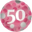 balon foliowy glossy 50 urodziny rozowy folat 17 rnd