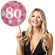 balon foliowy glossy 80 urodziny rozowy folat 17 rnd