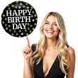balon foliowy glossy happy birthday czarny folat 17 rnd