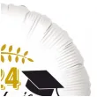 balon foliowy gratulacje biret i dyplom 2024 bialy 18 rnd