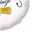 balon foliowy gratulacje biret i dyplom 2024 bialy 18 rnd
