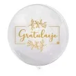 balon foliowy gratulacje kolor zloty transparentny tuban 18 orb
