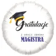 balon foliowy gratulacje z okazji obrony magistra bialy 18 rnd