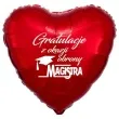 balon foliowy gratulacje z okazji obrony magistra czerwony 18 hrt
