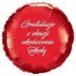 balon foliowy gratulacje z okazji ukonczenia szkoly czerwony 18 rnd