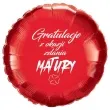 balon foliowy gratulacje z okazji zdania matury czerwony 18 rnd