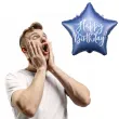 balon foliowy gwiazda happy birthday niebieski partydeco 18 5 str