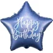 balon foliowy gwiazda happy birthday niebieski partydeco 18 5 str