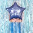 balon foliowy gwiazda happy birthday niebieski partydeco 18 5 str