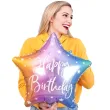 balon foliowy gwiazda happy birthday teczowy partydeco 18 5 str