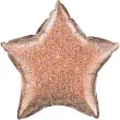 balon foliowy gwiazda rozowo zloty brokatowy qualatex 20 str