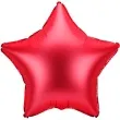balon foliowy gwiazdka czerwony satynowy partydeco 19 str