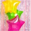 balon foliowy gwiazdka zielony transparentny partydeco 19 str