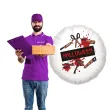 balon foliowy halloween krwawe narzedzia z plamami krwi biay 18 rnd