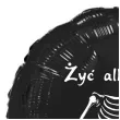 balon foliowy halloween zyc albo nie zyc szkielet czarny 18 rnd