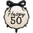balon foliowy happy 50 kokardka dekoracja na 50 urodziny piecdziesiatke kremowy 20 9 shp