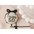 balon foliowy happy 50 kokardka dekoracja na 50 urodziny piecdziesiatke kremowy 20 9 shp