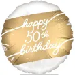 balon foliowy happy 50th birthday glamour dekoracja na 50 urodziny bialo zloty 18 rnd
