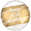 balon foliowy happy 60th birthday glamour dekoracja na 60 urodziny bialo zloty 18 rnd