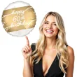 balon foliowy happy 60th birthday glamour dekoracja na 60 urodziny bialo zloty 18 rnd