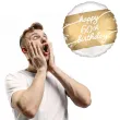 balon foliowy happy 60th birthday glamour dekoracja na 60 urodziny bialo zloty 18 rnd
