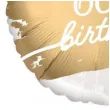 balon foliowy happy 60th birthday glamour dekoracja na 60 urodziny bialo zloty 18 rnd