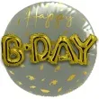 balon foliowy happy b day 3d szary folat 22 shp