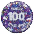 balon foliowy happy birthday 100 lat fioletowy oaktree 18 rnd